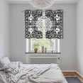 thumbnail image 6 of 2 Panels Kitchen Tier Curtains 39 Inch Length, Black Grey Grommets Window Treatment Curtain, Boho Vintage Print Distressed Brick Patterns Thermal Curtains Drapes for Living Room/Bathroom, 6 of 9