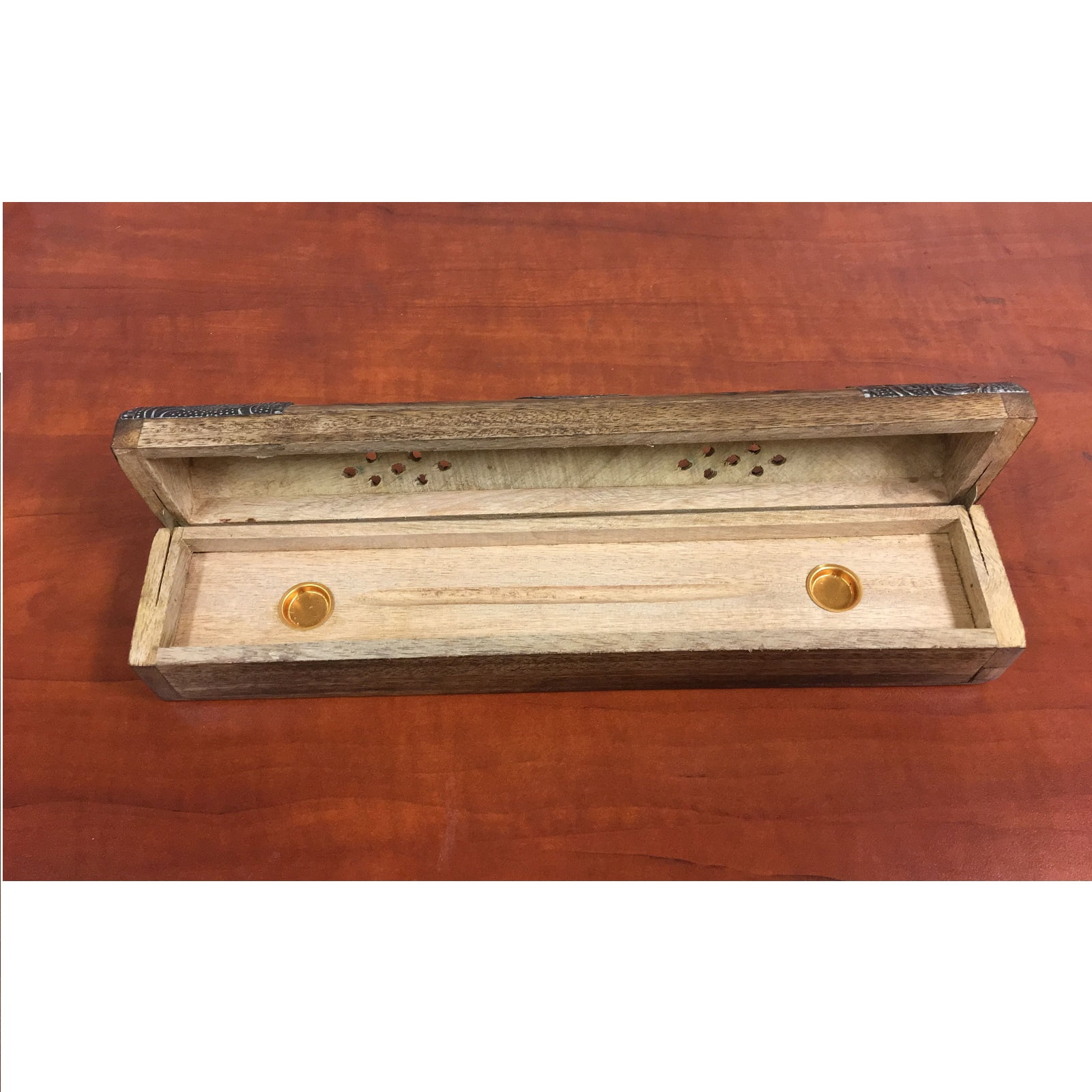 Incense Holder Burner Box with Om Symbol Made in India from Mango Wood New