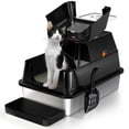 thumbnail image 1 of Caja de arena para gatos Eosarcu de acero inoxidable con tapa abatible XL, color negro, 1 of 8