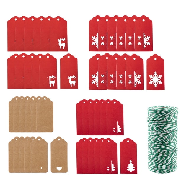 Under 10 Gift Wrapping Paper Label with Rope, Kraft Paper Gift Label, Christmas Package with Rope, Christmas Gift Label