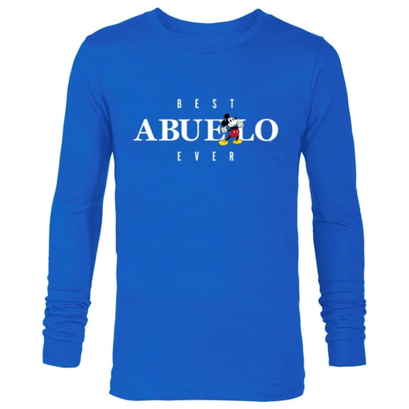 Disney Mickey Mouse Thumbs Up Best Abuelo Ever DÃa del Padre - Long Sleeve T-Shirt for Men - Customized-Navy