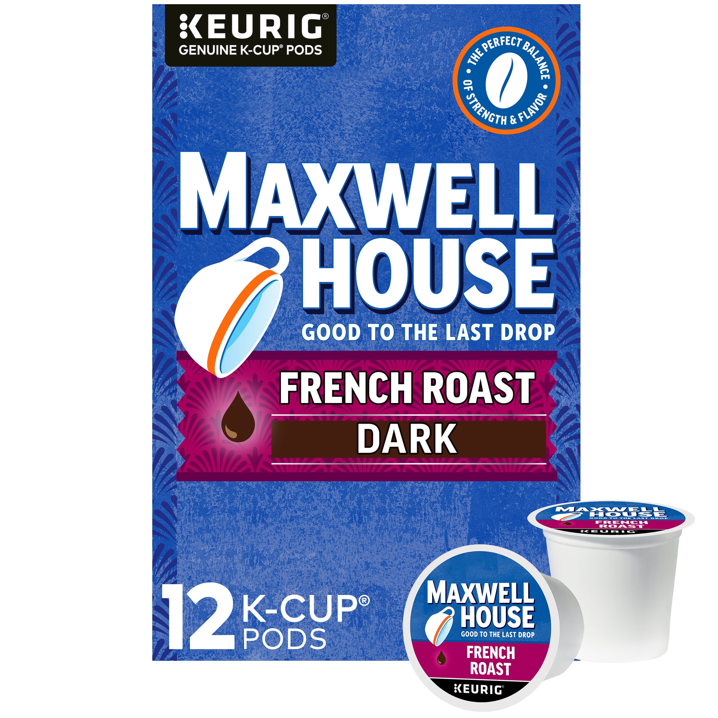 Maxwell House French Roast Dark Roast K-Cup® Coffee Pods, 12 ct Box