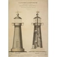 thumbnail image 2 of C. Hastings 11x14 Black Ornate Wood Framed with Double Matting Museum Art Print Titled - Cast-Iron Light House, 2 of 4