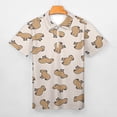 thumbnail image 3 of Capybara Men Zipper T-shirt Summer Casual Short Sleeve T-shirt Top, 3 of 7