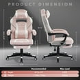 thumbnail image 2 of Garvee Chaise Gaming, Repose-Pieds Rétractable, Soutien Lombaire et Appuie-Tête Réglables, Rose, 2 of 8