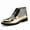 Gold, variant on Metallic Glight Wingtip Ankle Boots for Men with Brogue Detailing – Shiny Patent Leather Party Boots for Weddings, Chukka Boots