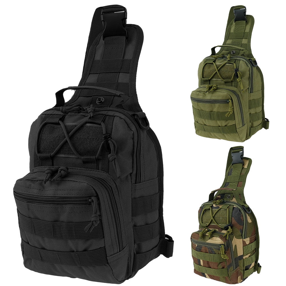 Tactical Chest Bag Hiking Fishing Waterproof Shoulder Backpack Sports Bag for Camping Cyclingf