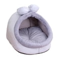 thumbnail image 2 of Cama de cueva para gatos, bonita cama cerrada para gatos, casa cálida para gatos, cama para gatos, tienda de campaña, almohada acolchada lavable, nido L, 2 of 8