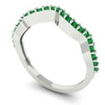 thumbnail image 2 of 0.23 ctw Wedding Band for Women - 18K White Gold Simulated Emerald Stackable Eternity Ring, 2 of 6