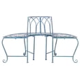 thumbnail image 5 of Safavieh Abia Adult Wrought Iron Weather-Resistant Outdoor Benches Antique Blue, 5 of 11