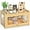 Natural, variant on Extra Large Bamboo Bread Box for Kitchen Counter, Double Layer Bread Storage Container Farmhouse Bread Box with 4 Sides Transparency, Breadbox Bin Holder for Homemade Bread, Black