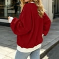 thumbnail image 7 of Color Block Sweatshirt For Women, Crewneck Puff Long Sleeve Tops, Fall Oversized Fashion Casual Pullover Shirts S-XXL, 7 of 7