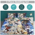 thumbnail image 5 of Genshin Impact 3 Pieces Bedding Set 3D Printed Lightweight Bed Quilt Set Comforter Cover Set for Girls Kids Teens, 1 Quilt Cover 2 Pillowcases 79"x90", 5 of 8
