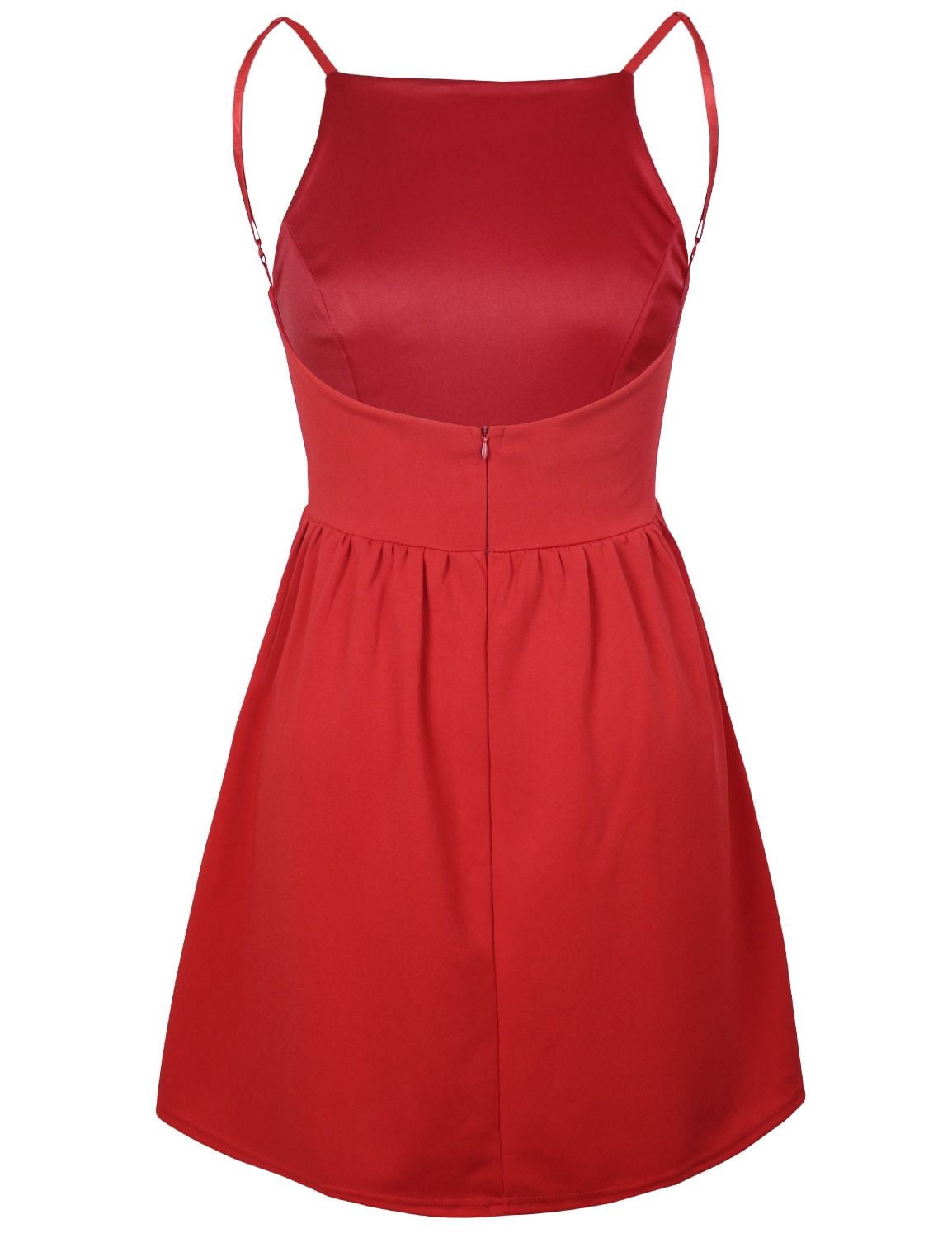FANCYINN Women's Red Short Dress Spaghetti Strap Backless Mini Skater  Juniors Graduation Dresses Red L - Walmart.com