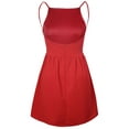 thumbnail image 4 of FANCYINN Women’s Red Short Dress Spaghetti Strap Backless Mini Skater Juniors Graduation Dresses Red M, 4 of 6