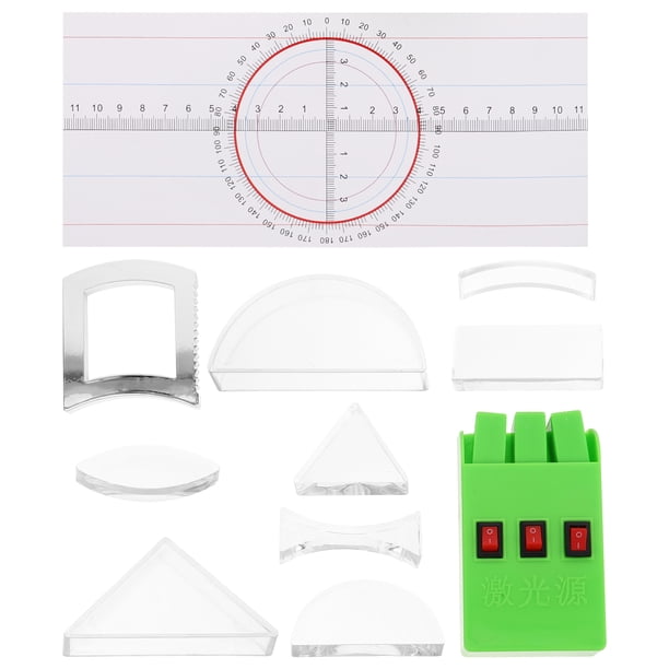 1 conjunto de experimentos ópticos de física con lente convexa espejo cóncavo y prisma triangular para la enseñanza de demostraciones en el aula y uso de laboratorio