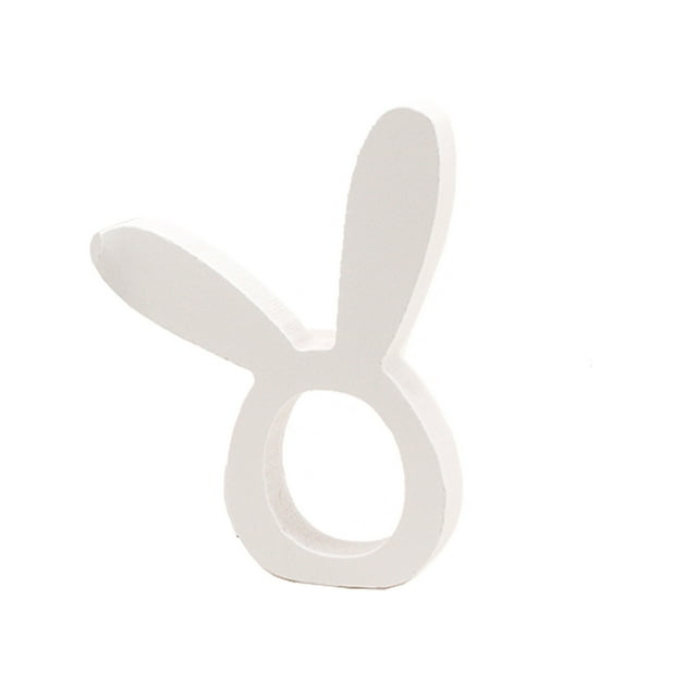 SDNall Oreilles de Lapin de Pâques, Anneaux de Serviette de Pâques, Anneaux de Serviette de Lapin de Pâques - Design en Bois pour Réglages de Table Festifs, Oreilles de Lapin Blanches