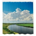 thumbnail image 3 of Ambesonne Landscape Shower Curtain, Clouds River Meadows, 69"Wx84"L, Green Blue White, 3 of 5
