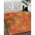 thumbnail image 2 of Ahgly Company Indoor Round Patterned Neon Orange Area Rugs, 3' Round, 2 of 6