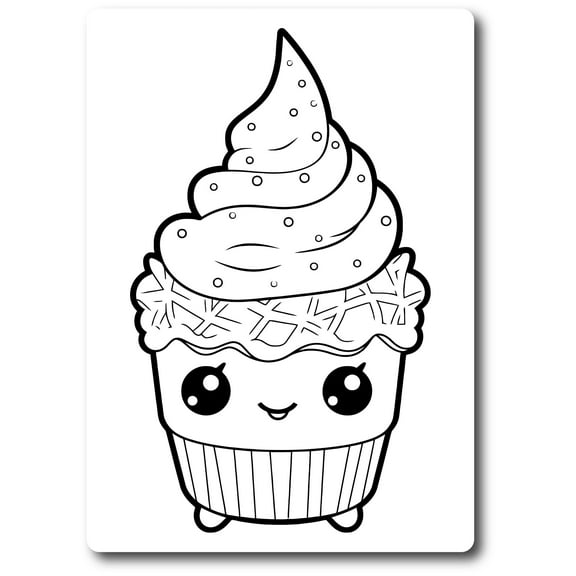 Color Your Own Cute Cupcake DIY Coloring Magnet Decal, 5x7 Inch, Artistic Gift