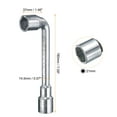 thumbnail image 2 of Uxcell 2pcs L Shaped Angled Hex Socket Wrench 21mm 45# Steel Double Ended Metric 6 Point Tubular Socket Spanner for General Repairing, 2 of 6