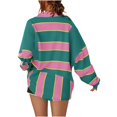 thumbnail image 4 of RXIRUCGD Blouse Décontractée Mode à Rayures Col en V Manches Longues pour Femmes, Rose, Taille : TG, 4 of 4