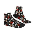 thumbnail image 3 of Bingfone Houndstooth Green Red Design Patterned Men'S Women'S Casual Cotton Socks, 3 of 9