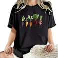 thumbnail image 4 of gbyLJF Going Out Tops for Women Graphic Tees Cute Print Short Sleeve Tee Casual Summer Oversized T Shirt Tops Black XL, 4 of 7