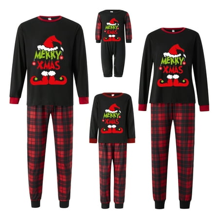 

Dewadbow Family Matching Christmas Pajamas for Adults Teens and Baby Holiday Parent-Child Outfits Sleepwear Homewear
