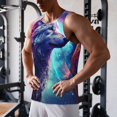 thumbnail image 5 of Daiia Starry Multicolored Wolf Printed Men's Quick Dry Fit Muscle Tank Top Slim-Fit Tank Workout Tank Top Lightweight Sports Tank Top-XX-Large, 5 of 7