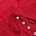 thumbnail image 7 of vigerkar Womens Lace Shirts Long Sleeve Button Up Chiffon Tie Front Flowy Beach Vacation Bohemian Y2k Clothes Tops Red, S, 7 of 7