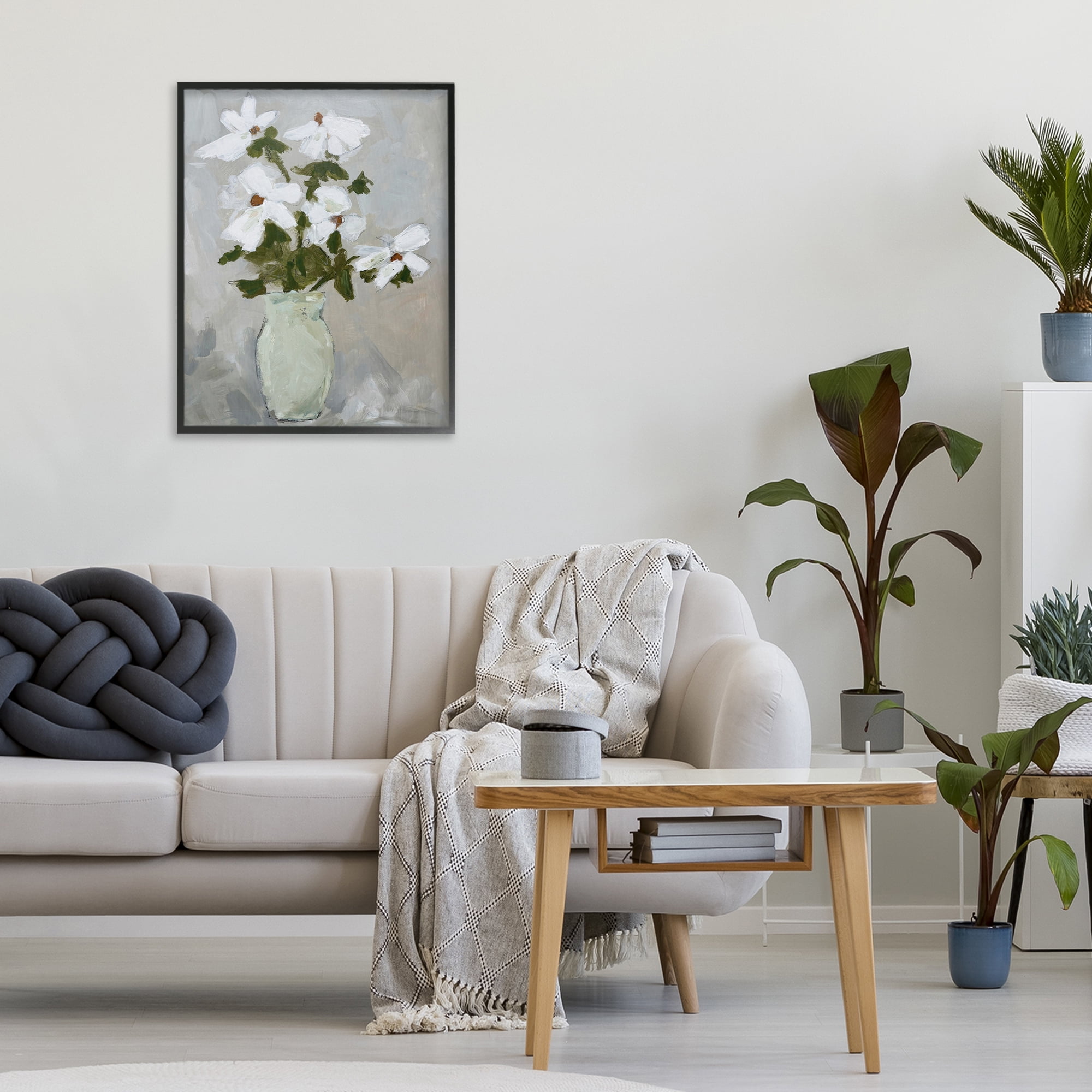 Stupell Industries Cosmos Flowers Serene Rustic Vase Black Framed Giclee Art, design by Chloe Elliot