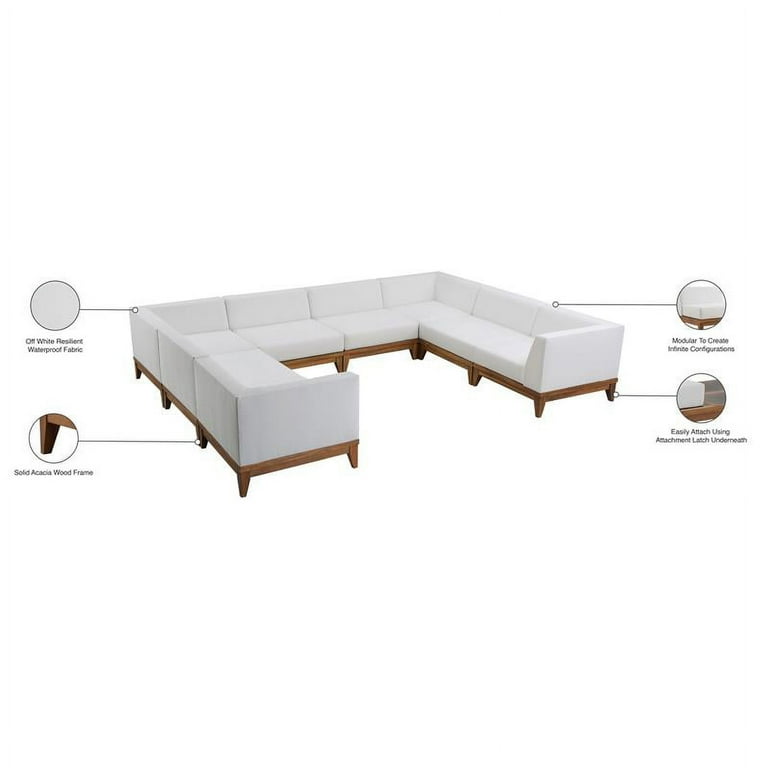 Meridian Furniture Rio Outdoor Off White Waterproof Modular Sectional 4B Meridian Furniture Rio Outdoor Off White Waterproof Modular Sectional 4B