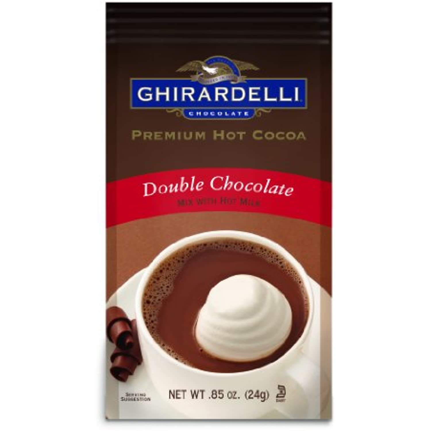 Ghirardelli Double Chocolate Premium Hot Cocoa, Single Serve Packet