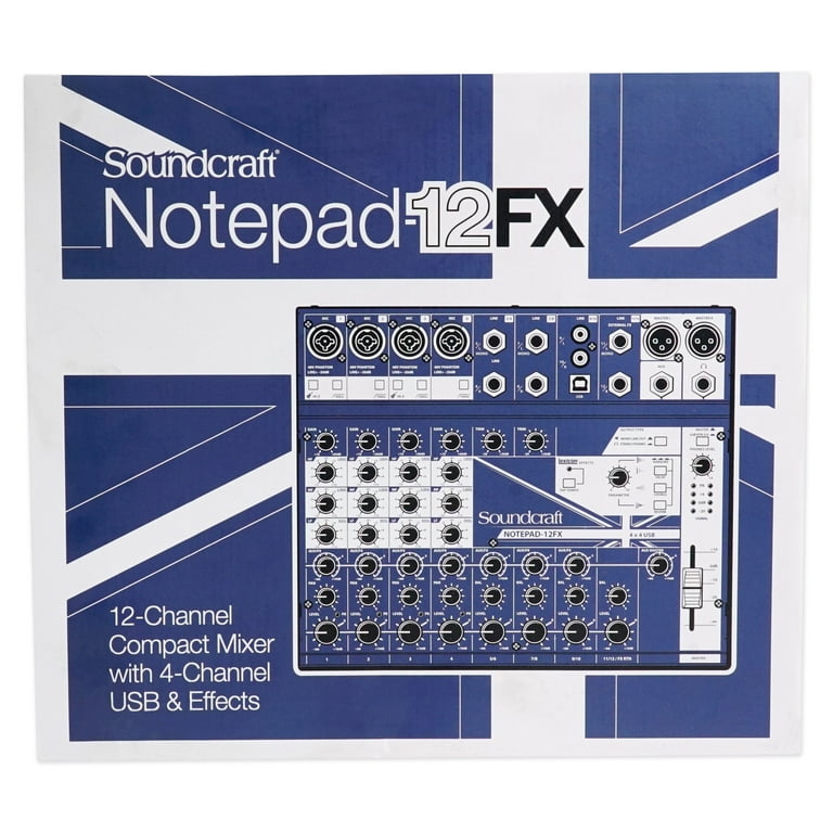 Soundcraft Notepad-12FX 12-Channel Mixer w/USB I/O+Effects+Studio