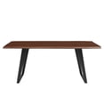 thumbnail image 2 of Maklaine 74" Live Edge Acacia Wood and Metal Dining Table in Black/Walnut, 2 of 8
