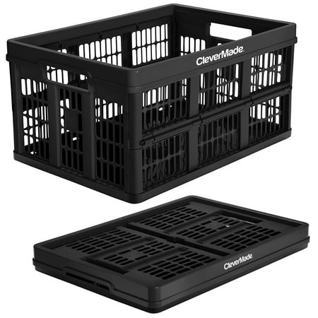 CleverMade Collapsible Utility Crate - 45L (12 Gal) Obsidian  1 Pack