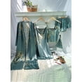 thumbnail image 4 of 4pcs Elegant Floral Print Pajamas Set, Long Sleeve Robe + Cami Dress + Cami Top + Ruffle Hem Shorts, Women's Loungewear & Sleepwear, 4 of 5