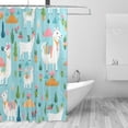 thumbnail image 2 of Coolnut Shower Curtain Alpaca Bathroom Decor Watercolor Shower Curtain Sets Fabric Cloth Bathroom Curtains with Hooks 60x72 Inch, 2 of 6
