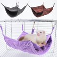 thumbnail image 3 of Hamaca doble de lujo con litera, ideal para 2 hurones adultos o 5 ratas adultas. Hamaca colgante tipo saco de dormir para hurones, ratas, petauros del azúcar y otros animales pequeños, 3 of 4