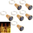 thumbnail image 1 of Juego de 6 guirnaldas de luces LED solares con diseño de tapón de botella, 1 m, 10 LED, cable de cobre, luces decorativas para decorar botellas, bares, dormitorios, bodas, Navidad y fiestas (blanco cá, 1 of 5
