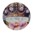 thumbnail image 4 of Acheng Flowers Crown Vintage Round Tablecloth, Full Width Single-Sided Printing, 100% Polyester Fiber, Outdoor Fitted 46-50, 4 of 8