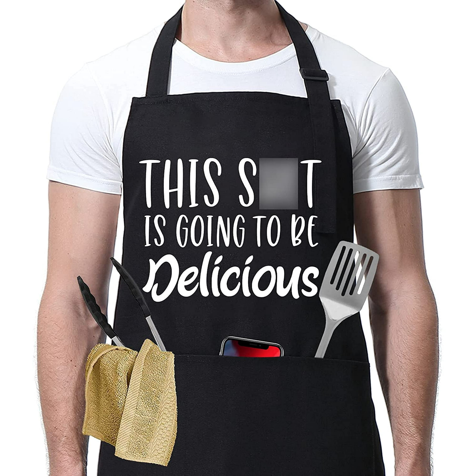 Funny Black For Men Women With 3 Pocket Birthday Chri Tma Thank Giving Cooking Gift For Wife Hu Band Mom Dad Si T Chef Kitchen Apron Thi I Going To Be