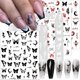 thumbnail image 1 of Pegatinas de uñas con diseño de mariposas en 3D, autoadhesivas, en blanco y negro, ideales para la primavera. 6 hojas., 1 of 5