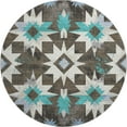 thumbnail image 2 of Addison Rugs Mayfield Premium Machine Washable Transitional Aztec Brown Round Rug, 8' x 8', 2 of 6