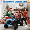 thumbnail image 6 of 24V 400W Kids Ride On Electric UTV Car with Remote Control, Ride on Toys with Advanced Center Panel, Music, Bluetooth, LED Lights, Gift for Boys Girls 3+, Blue, 6 of 9