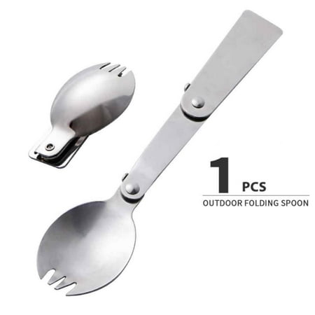 

Stainless Steel Rice Spoon Folding Durable Outdoor for Camping Mountaineering Traveling Easy to Store Clean