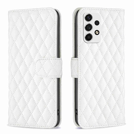 TECH CIRCLE for Samsung Galaxy A53 5G Case Grid Pattern Design for Galaxy A53 5G Wallet Flip Case with Card Holder Kickstand for Women For Samsung Galaxy A53 5G White