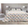 thumbnail image 1 of Summer Comforter & Sham Bedding Set, Cartoon Style Tropical Fruits Butterflies Exotic Flowers Seashells and Starfish, 3 pcs Duvet Set Microfiber Filling Quilt, 5 Sizes, Multicolor, by Ambesonne, 1 of 4