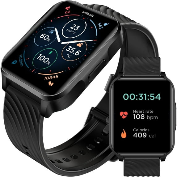 Motorola Moto Watch 70 - Health and Fitness Bluetooth Smartwatch for Every Day Wear, Advanced Health Features, Up to 10 Days Battery Life - Compatible with Android and iOS (Refurbished)